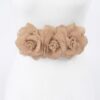 Linen Flower Elastic Belt – Textured Floral Trim