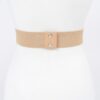 Linen Flower Elastic Belt – Textured Floral Trim