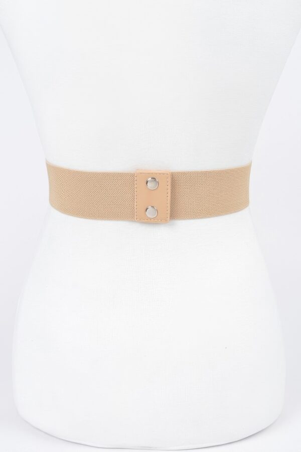 Linen Flower Elastic Belt – Textured Floral Trim