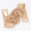 Linen Flower Elastic Belt – Textured Floral Trim