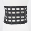 Corsette Zip Elastic Belt – Wide Faux-Leather Waist Cincher