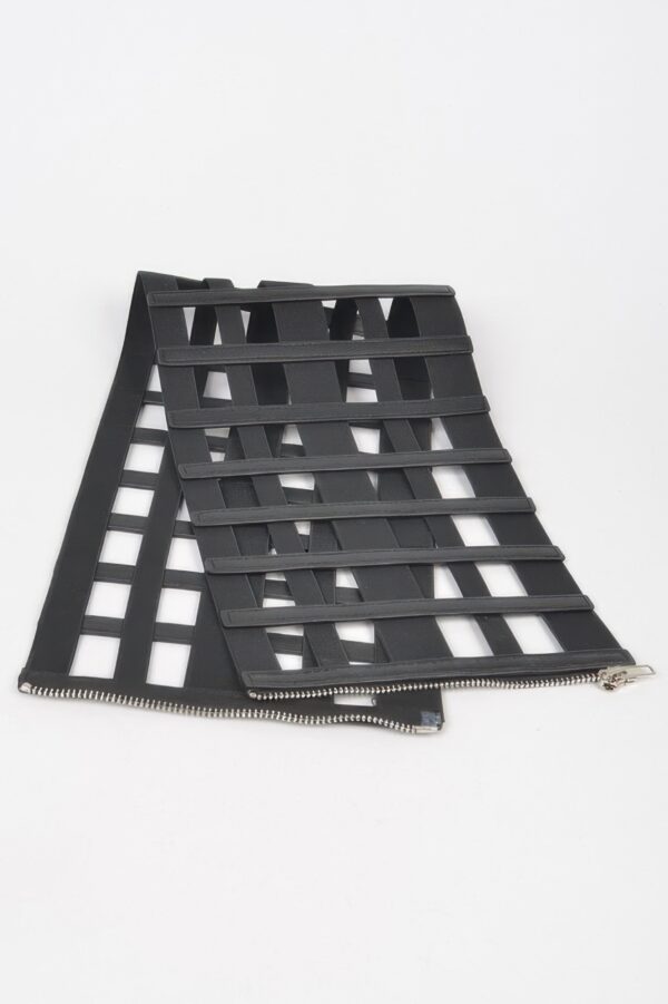 Corsette Zip Elastic Belt – Wide Faux-Leather Waist Cincher