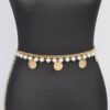 Faux Pearl Round Metal Chain Belt – Plus Size