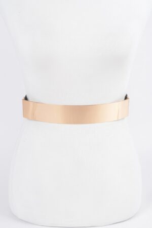 Metal Plate Elastic Belt – Curved Metallic Front
