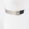 Metal Plate Elastic Belt – Curved Metallic Front