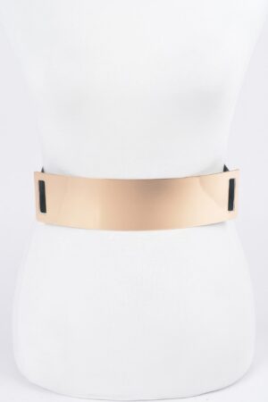 Plus-Size Elastic Belt with Wide Metal Plate