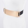 Plus-Size Elastic Belt with Wide Metal Plate