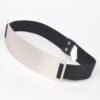 Plus-Size Elastic Belt with Wide Metal Plate