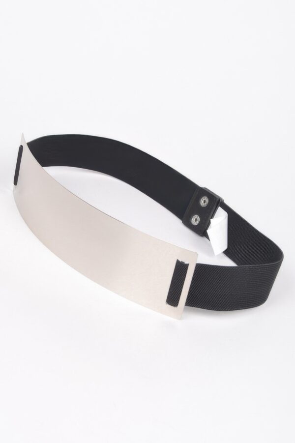 Plus-Size Elastic Belt with Wide Metal Plate