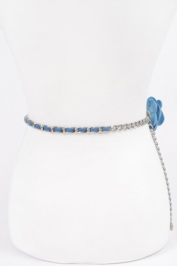 Double-Layer Floral Metal Chain Belt – Plus Size
