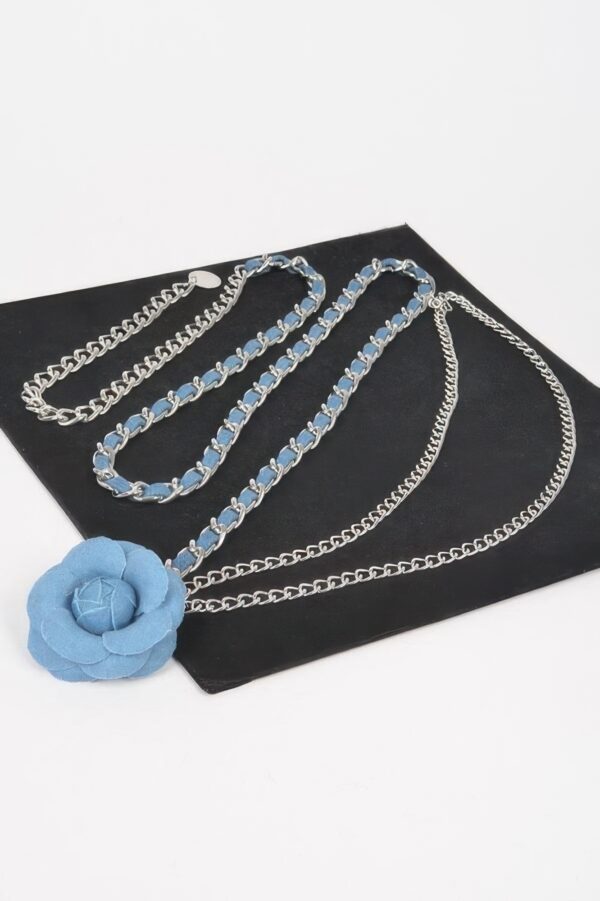 Double-Layer Floral Metal Chain Belt – Plus Size