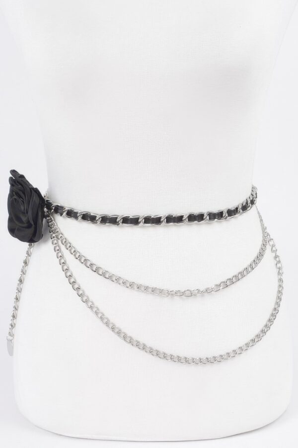 Flower Metal Double-Layer Plus-Size Chain Belt