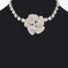 Faux Pearl Flower Choker with Rhinestone Accents