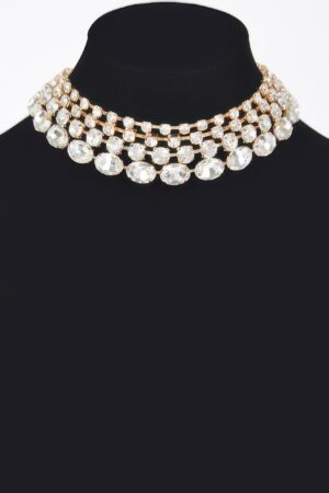 Multi Rhinestone Layered Necklace – Short Sparkle