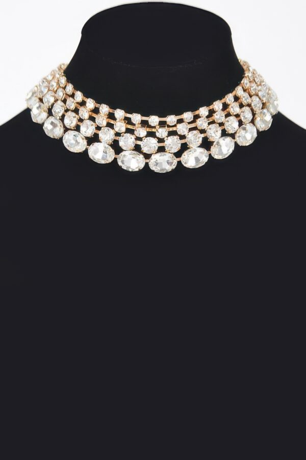 Multi Rhinestone Layered Necklace – Short Sparkle