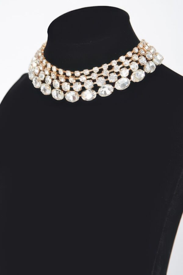 Multi Rhinestone Layered Necklace – Short Sparkle