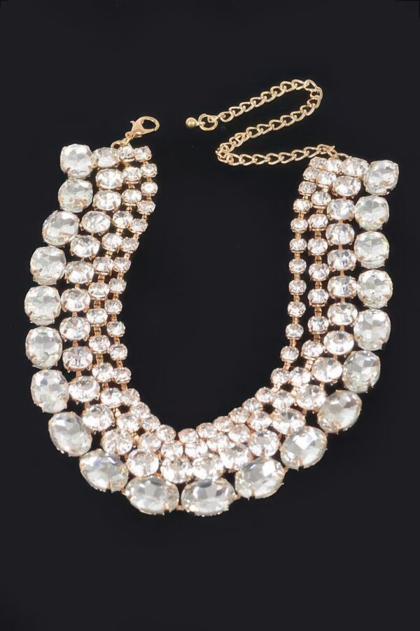 Multi Rhinestone Layered Necklace – Short Sparkle