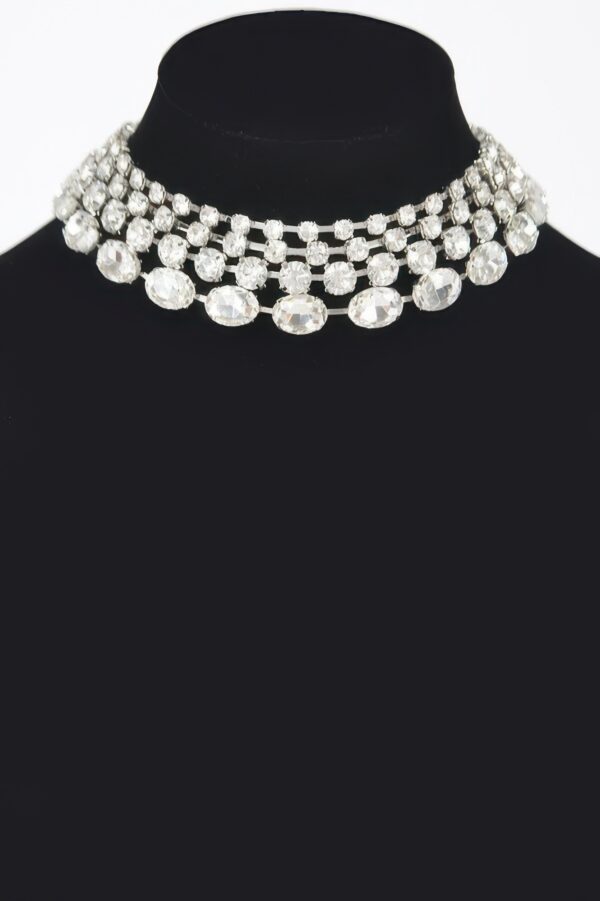 Multi Rhinestone Layered Necklace – Short Sparkle