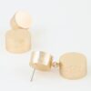 Hammered Double-Disc Stud Earrings – Polished Metal