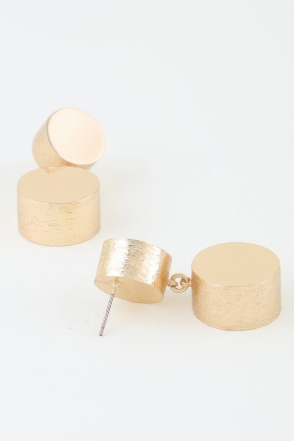 Hammered Double-Disc Stud Earrings – Polished Metal