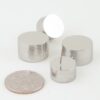 Hammered Double-Disc Stud Earrings – Polished Metal