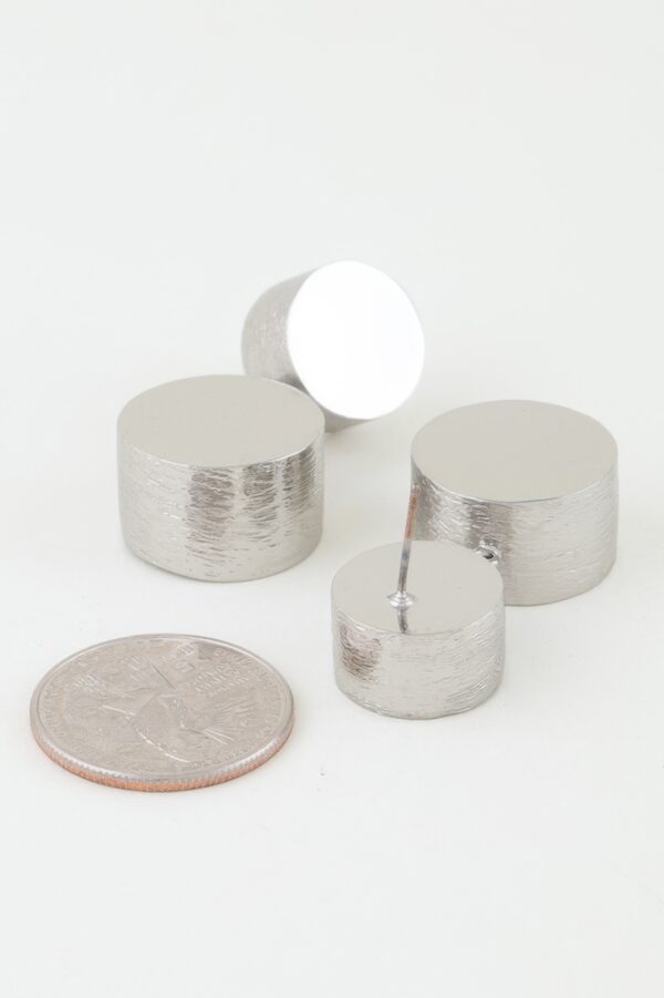 Hammered Double-Disc Stud Earrings – Polished Metal
