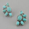 Half-Flower Stud Earrings with Antique Finish