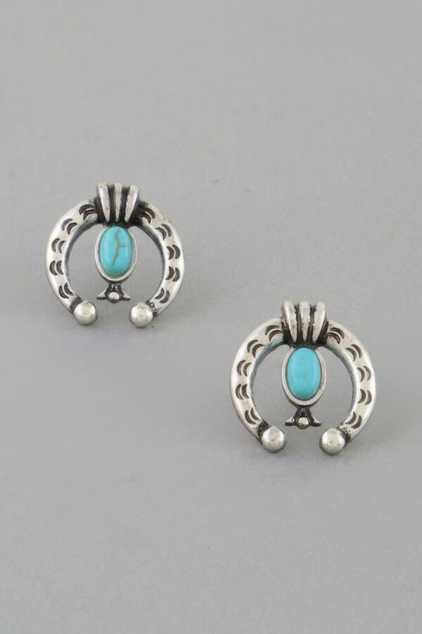 Antique-Finish Horseshoe Stud Earrings