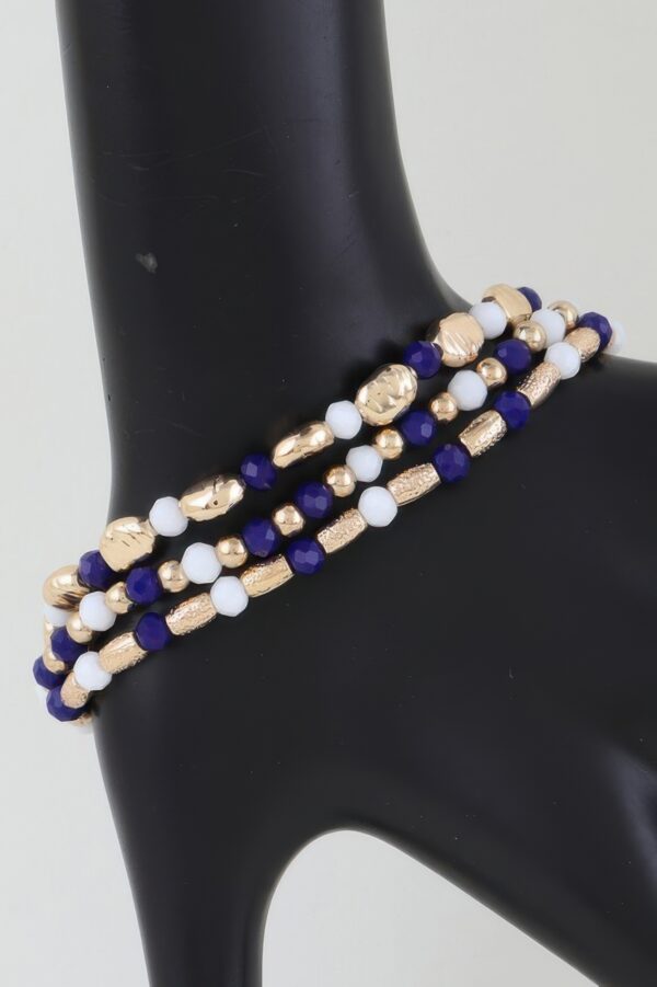 Multi-Tone Stone Beaded Bracelet – Layered Stretch