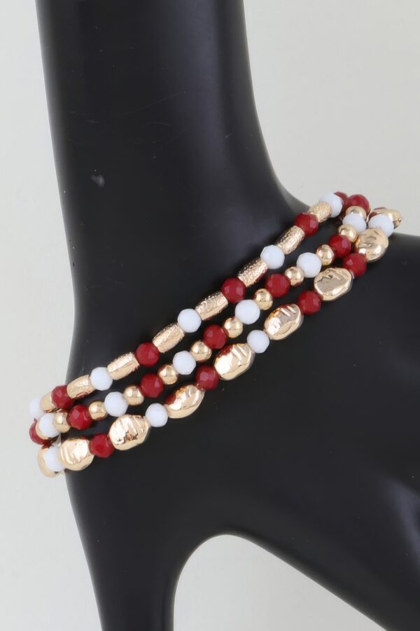 Multi-Tone Stone Beaded Bracelet – Layered Stretch
