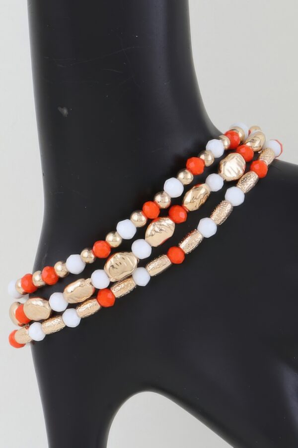 Multi-Tone Stone Beaded Bracelet – Layered Stretch
