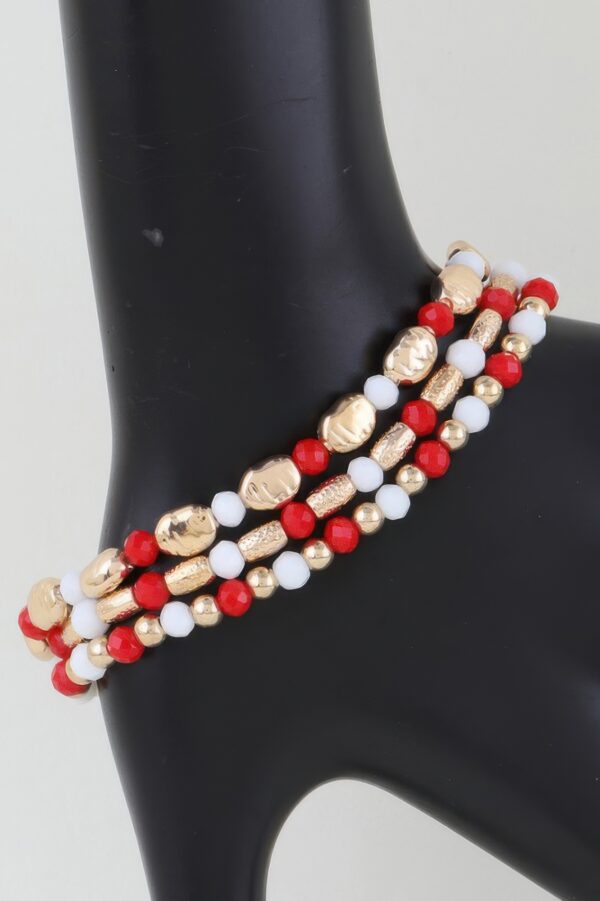 Multi-Tone Stone Beaded Bracelet – Layered Stretch