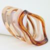 Multi Marble Wave Cuff Bracelet – Sculpted Open Set