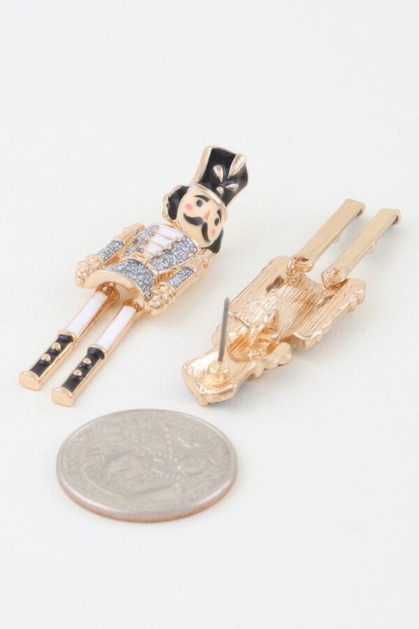 Glitter Nutcracker Drop Earrings – Festive Holiday Accent