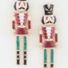 Glitter Nutcracker Drop Earrings – Festive Holiday Accent