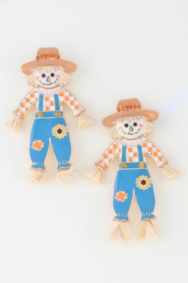 Scarecrow Stud Earrings – Autumn Harvest Charm