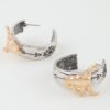 Bull Hoop Earrings with Native Flower Motif