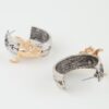 Bull Hoop Earrings with Native Flower Motif