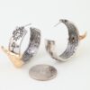 Bull Hoop Earrings with Native Flower Motif