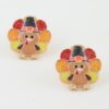 Thanksgiving Turkey Stud Earrings – Cute Turkey Motif