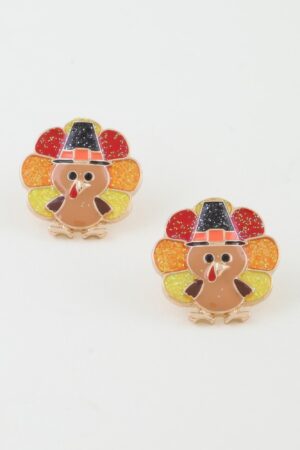 Thanksgiving Turkey Stud Earrings – Cute Turkey Motif