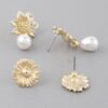 Daisy Pearl Stud Earrings – Floral Pearl Center