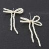 Double Pearl Ribbon Drop Earrings – Ribbon-Style Drops