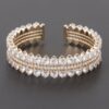 Double Jeweled Cuff Bracelet – Open Dual-Cuff Design