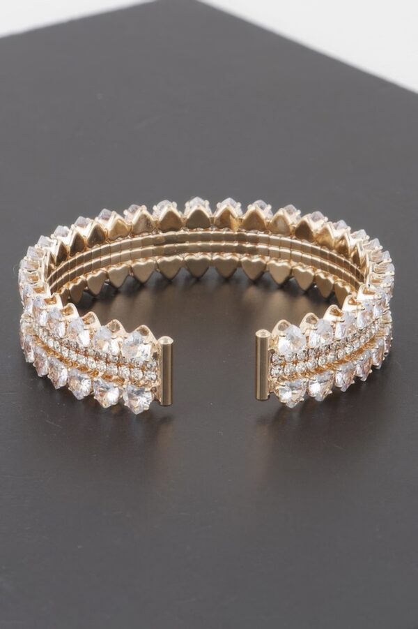 Double Jeweled Cuff Bracelet – Open Dual-Cuff Design