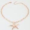 Starfish Link Chain Necklace – Shiny Metallic Pendant