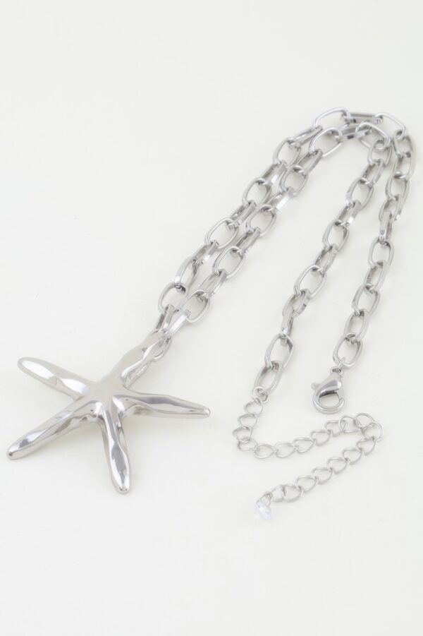 Starfish Link Chain Necklace – Shiny Metallic Pendant