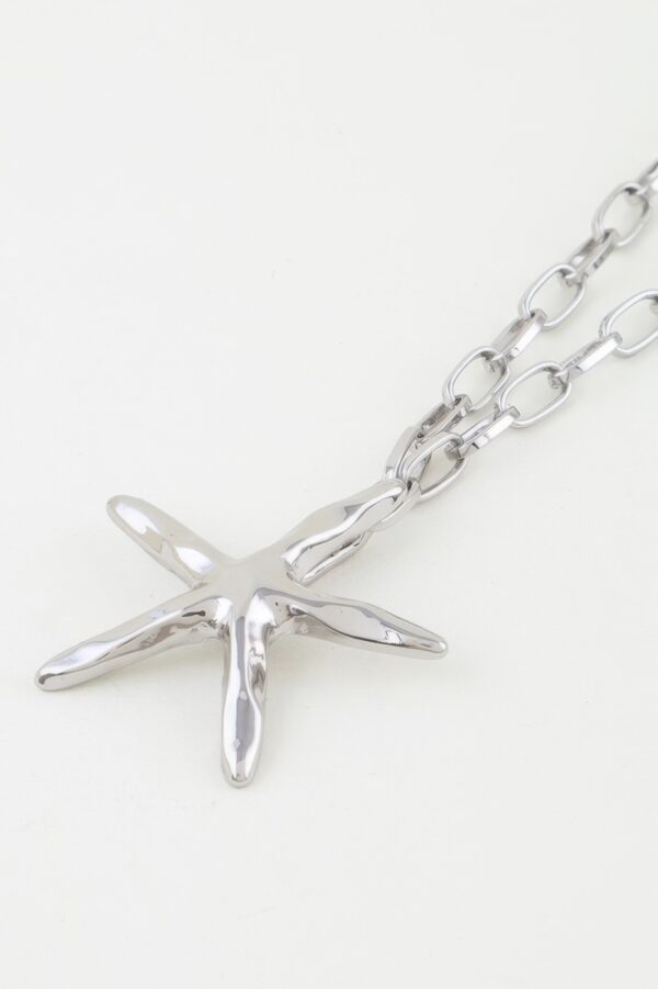 Starfish Link Chain Necklace – Shiny Metallic Pendant