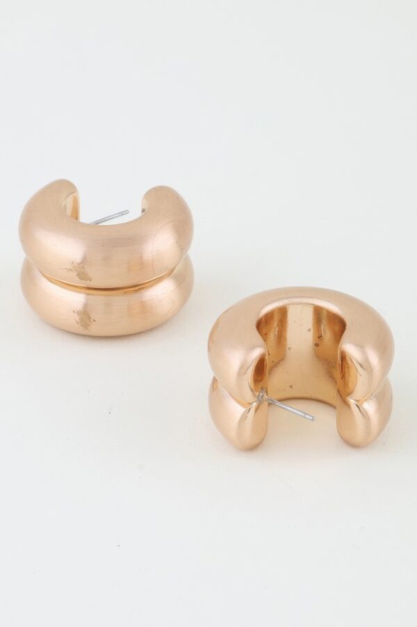 Double Matte Hoop Earrings – Layered Minimal Hoops