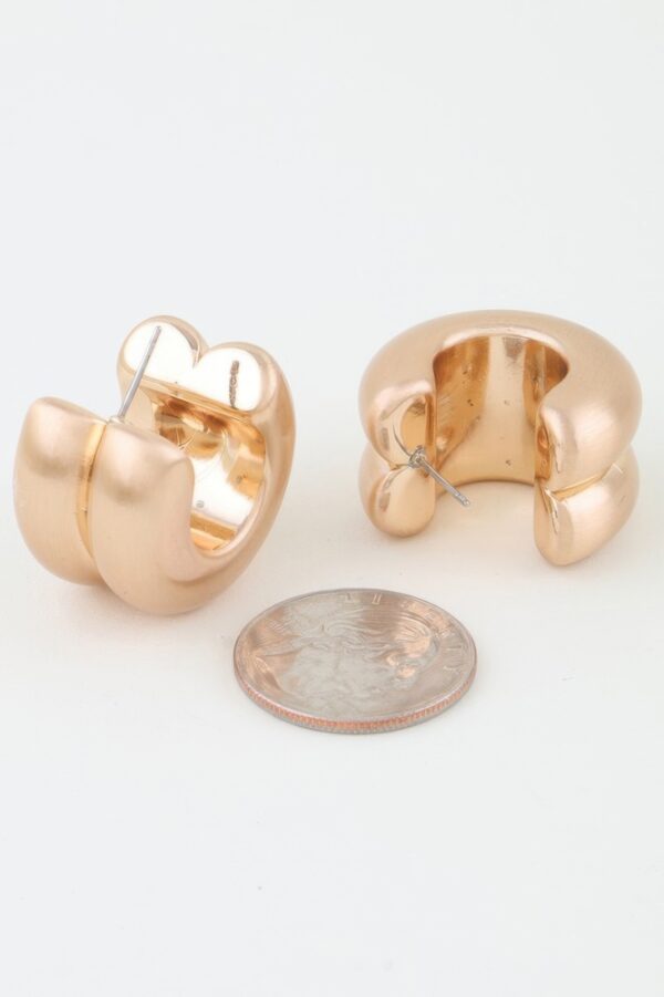 Double Matte Hoop Earrings – Layered Minimal Hoops